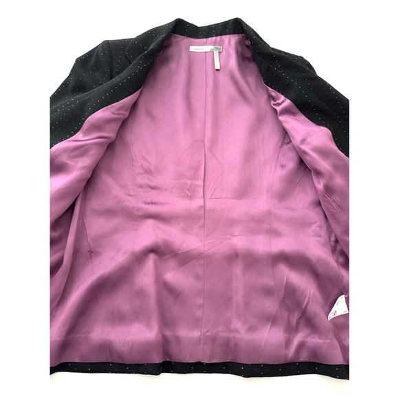 Classiques Entier Blazer 8 Petite Black 3-Button Jacket Dots Career Business - Picture 13 of 13